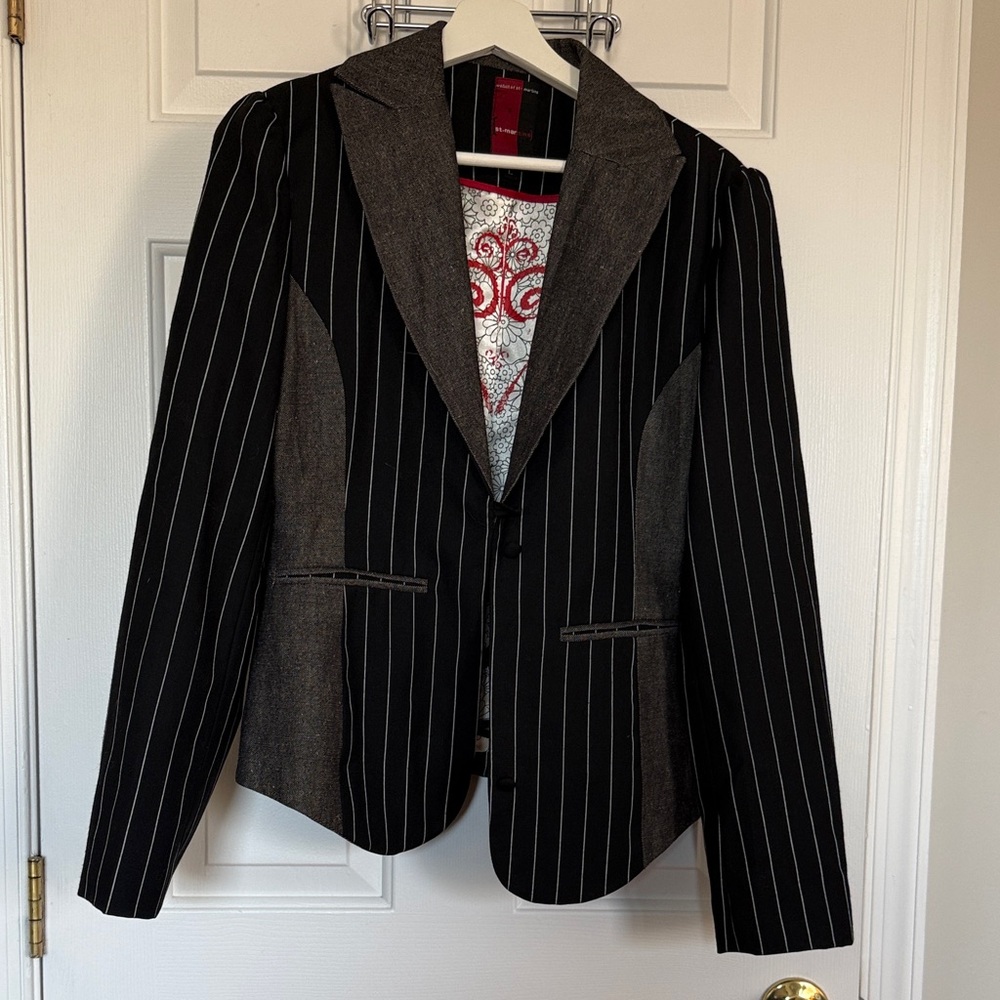 Blue and Gray Pinstripe Blazer